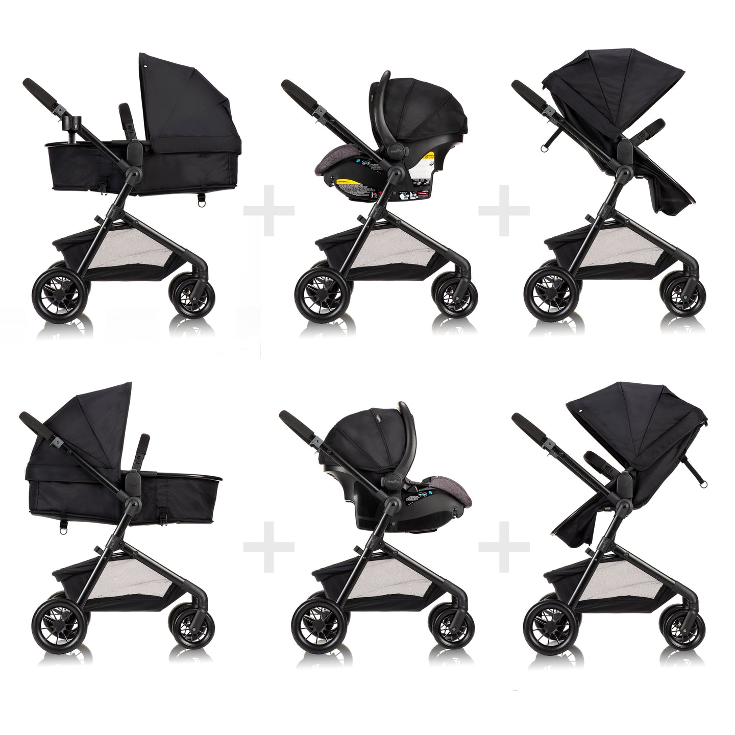 Evenflo - Pivot Modular Travel System with LiteMax Infant Car Seat - Casual Gray